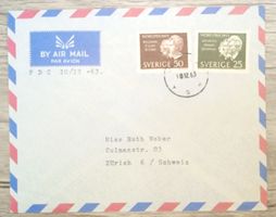 TR69 Enveloppe + Timbre Suede 1963