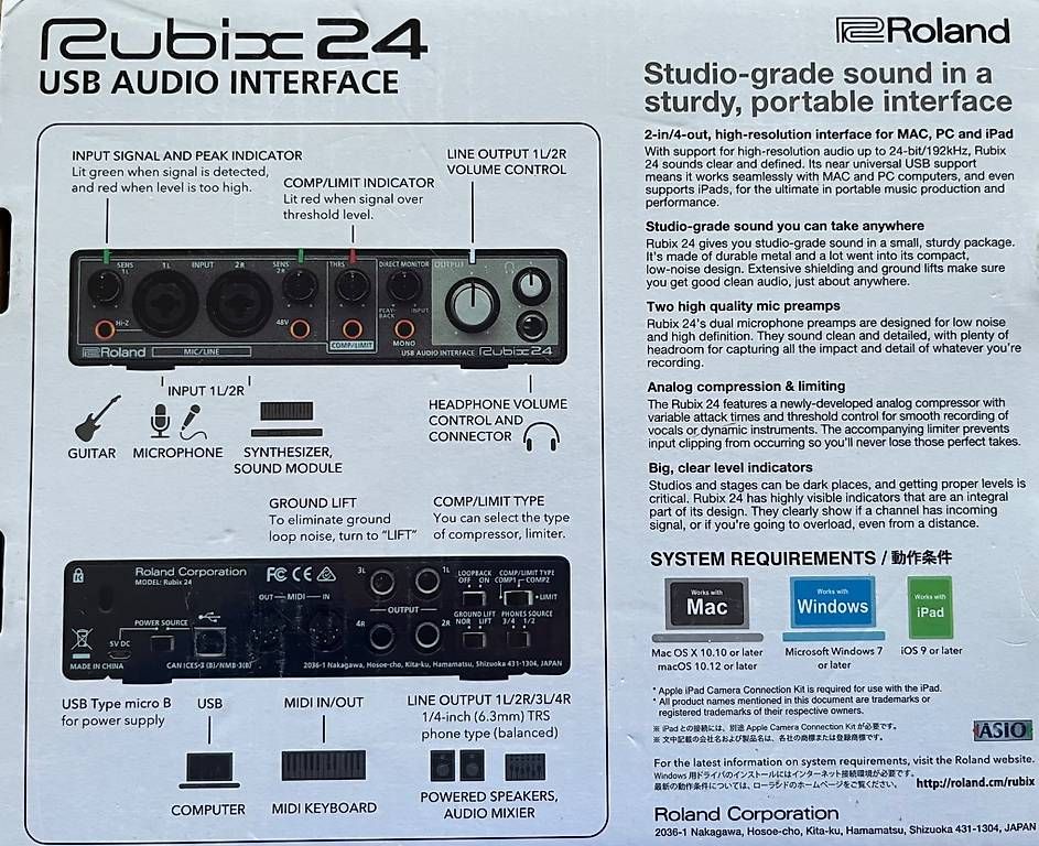 Roland Registratori: Roland Rubix24 USB Audio Interface  wie neu mit OVP – Usato da Richterswil venduto da noa_q7yd 4