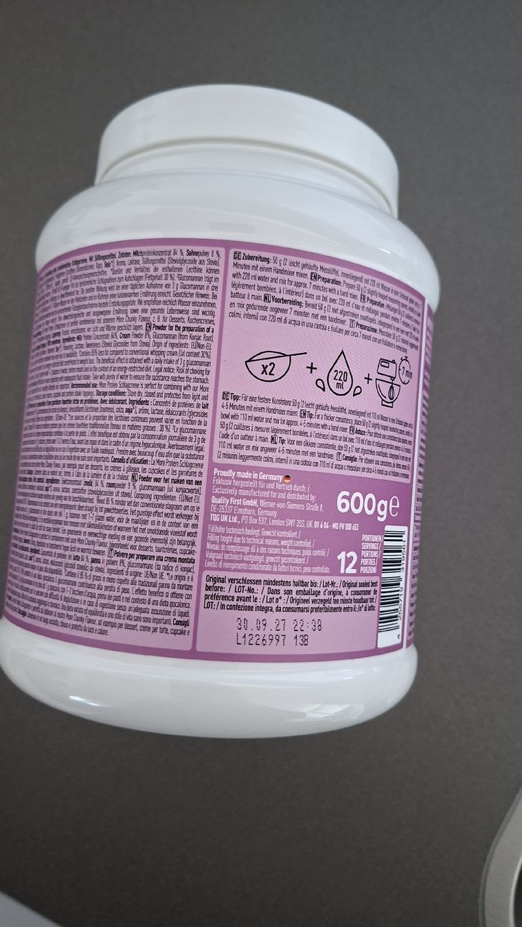 More Nutrition Cibi & Specialità: More Nutrition Protein Schlagcreme NEU  – Nuovo e nell'imballaggio originale da Diepoldsau venduto da gru_j72q 1