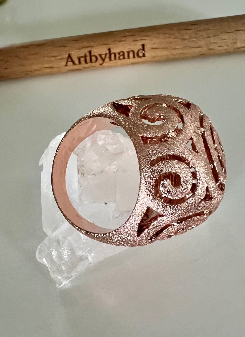 Anelli: Statement Ring Roségolden Spiral Design durchbrochen Gr. 62 – Usato da Ruswil venduto da artbyhand 7