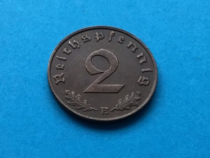 Tutti le monete: Drittes Reich   2 Reichspfennig 1939 E   VZ + – Usato da St. Margrethen SG venduto da alfapeugeot10