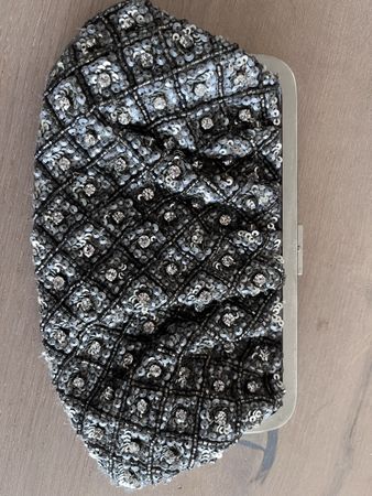 Accessoirize Clutch, Grau, mit Glitzerperlen🌟