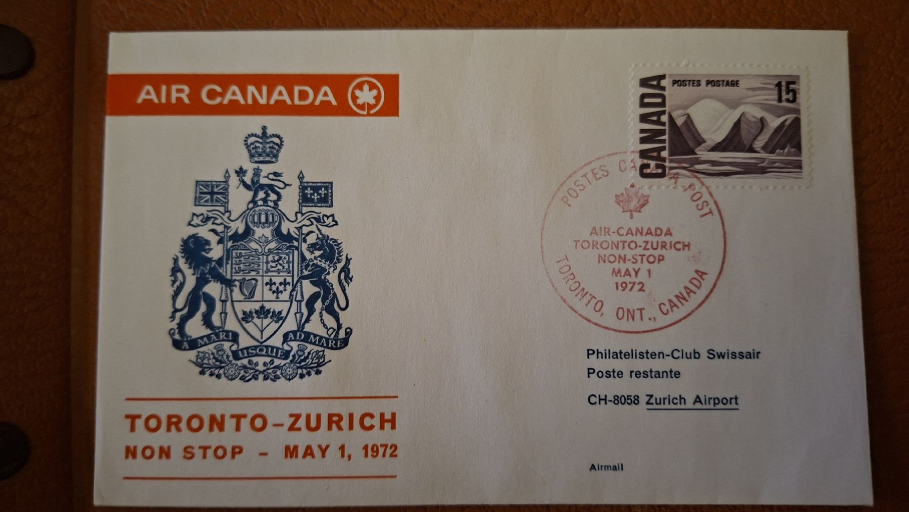Tous les timbres: Swissair Toronto - Zürich 01.05.1972 – D'occasion à Balgach par SIMEON27