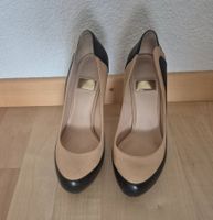Pumps, Leder, Schwarz-Beige, Grösse 35, Marke Guess
