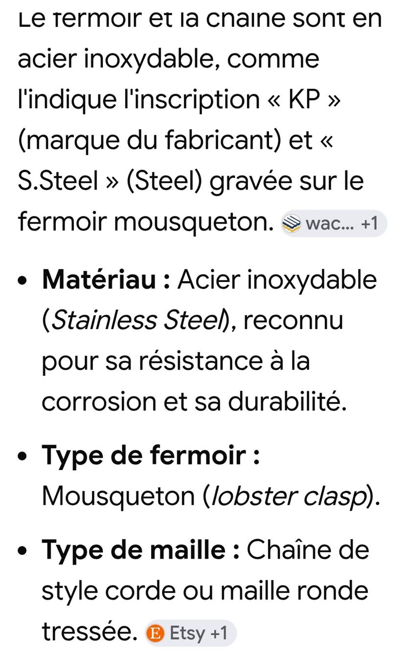 Colliers: collier acier inoxidable – D'occasion à Monthey par Mick777 1