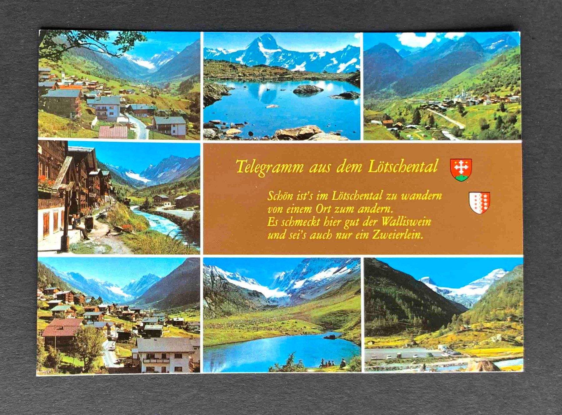 Cartoline postali: AK Telegramm aus dem Lötschental – Usato da Goldau venduto da artelier1