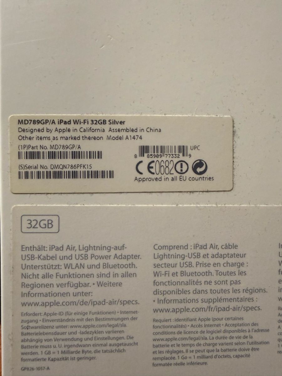 Apple Tablettes PC: Ipad Air (A1474) – Défectueux à Zug par KoSaZ 3