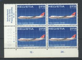 1972, Pro Aero, Swissair Jumbo Jet, Viererblock **