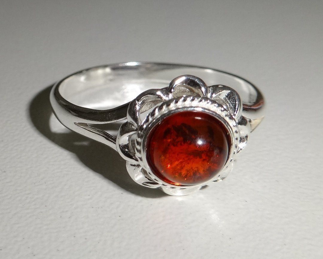 Anelli: RING (green,cognac) Bernstein 925 Silber – Nuovo e nell'imballaggio originale da Visp venduto da steinschmuckwelt 2