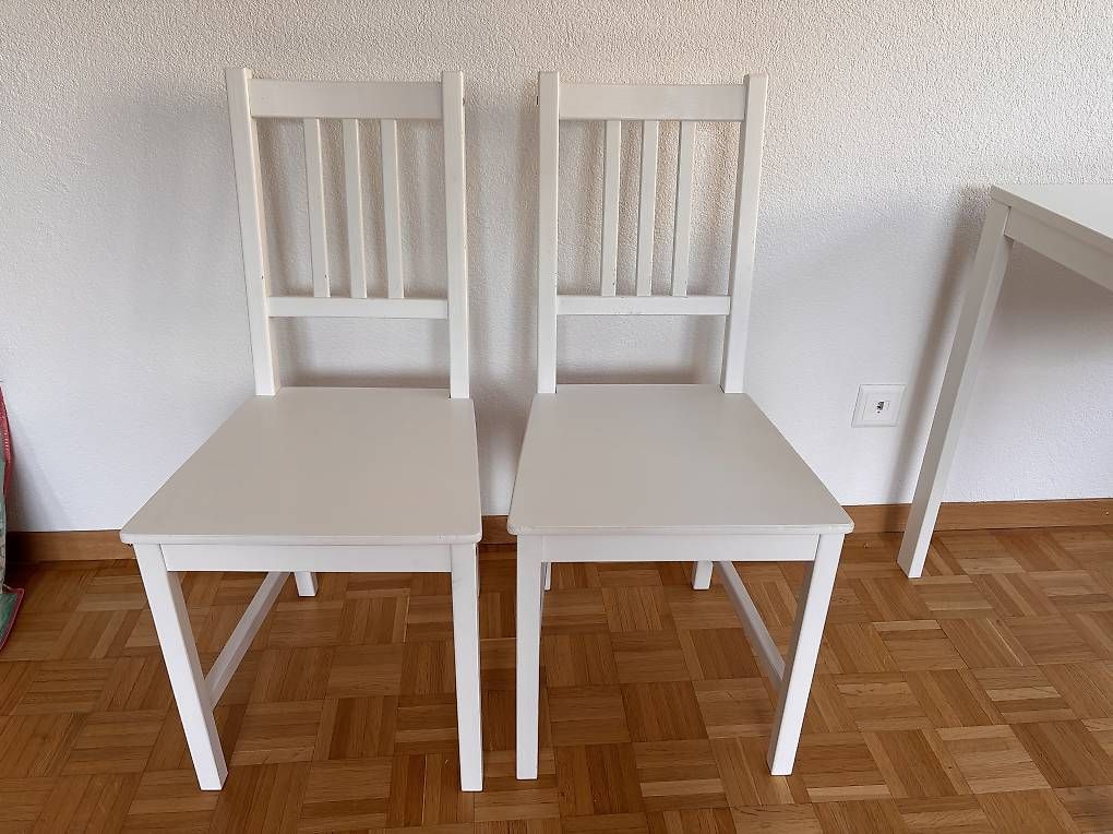 Ikea Set di tavolo e panche: Ausziehtisch weiss mit 2 Stühlen – Usato da St. Gallen venduto da justme039 2