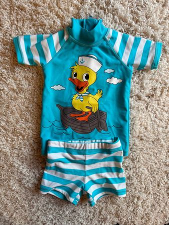 Ensemble de bain enfant anti-UV  canard marin ☀️ T.68