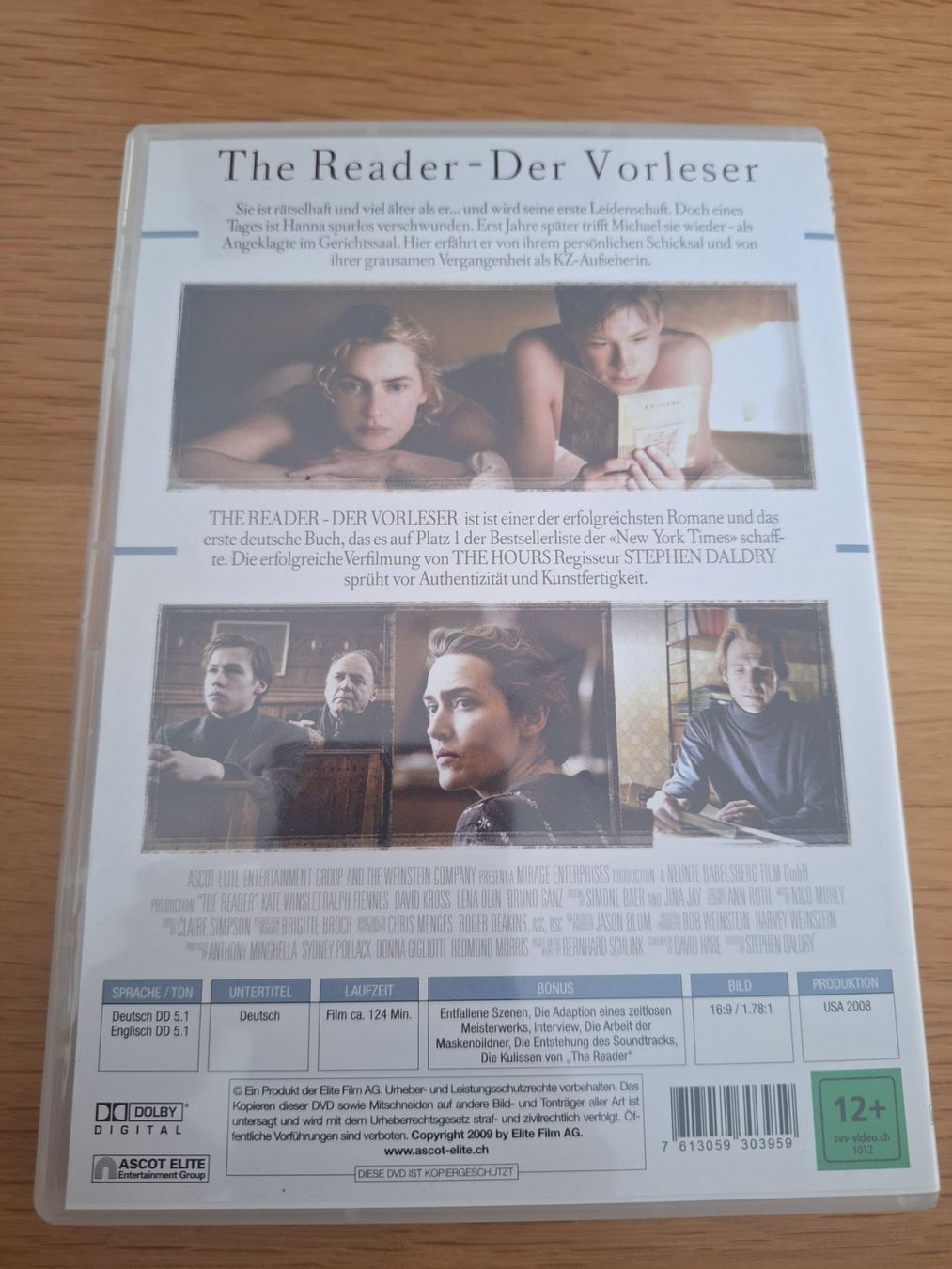 Tutti i DVDs: Dvd The Reader - Der Vorleser – Usato da Wanzwil venduto da chlinih93 1