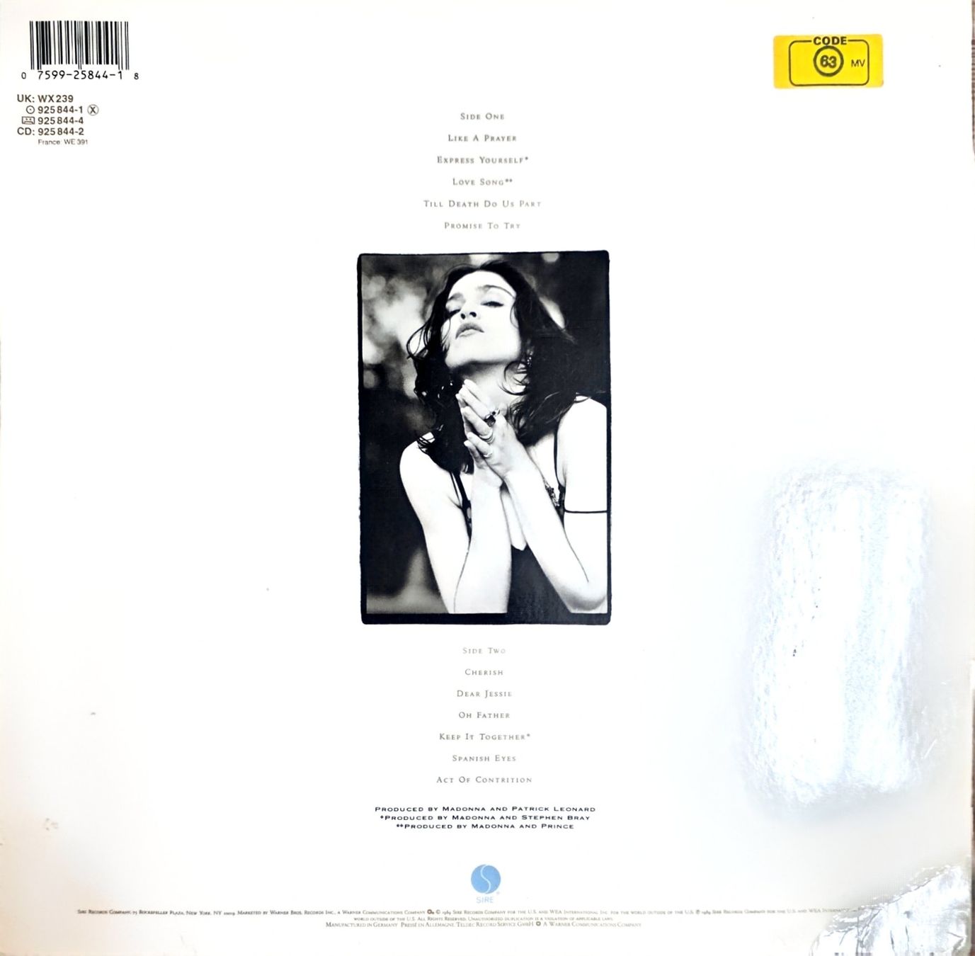 Dischi in vinile: LP Madona / Like a prayer / 1988 – Usato da Thalwil venduto da chipper 1