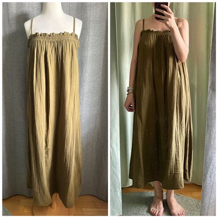 H&M Musselin Kleid, khakigrün, Grösse M, neu
