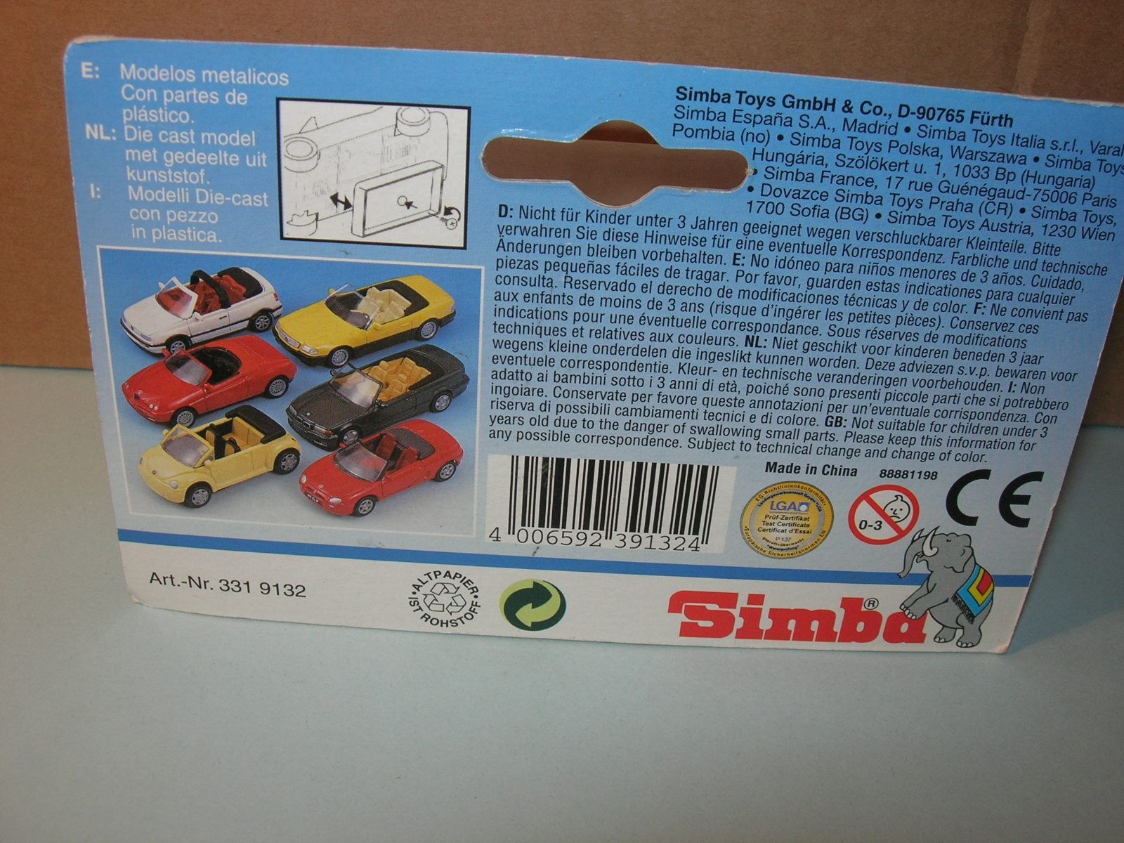 BMW Modellini d'auto: BMW M3 Cabriolet 1995 ° Simba 1:43 – Nuovo e nell'imballaggio originale da Hornussen venduto da Amw 4