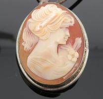 Anhänger/Brosche mit Kamée / Gemme /Silber 800/000, punziert