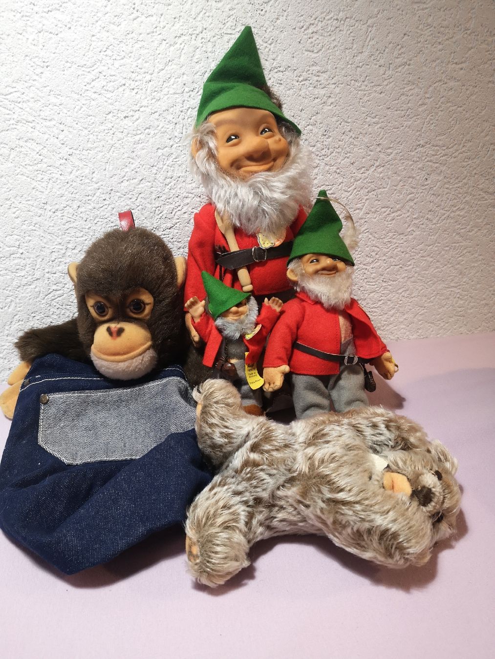 Steiff Spielzeuge: STEIFF 3 X ZWERGE, AFFERÜCKSACK, KATZE – Gebraucht aus MUEHLEBERG von Cocolinette 1