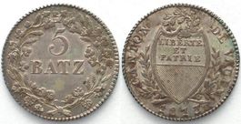 WAADT 5 Batzen 1813 Silber ERHALTUNG! vz