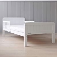 Kinderbett Weiss Holzbett mit Rausfallschutz 140x70