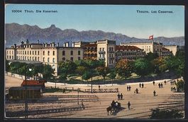 AK Thun, Die Kasernen mit Bahnübergang