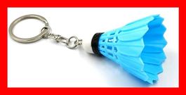 Schlüsselanhänger Badminton Federball Blau Sport Keychain