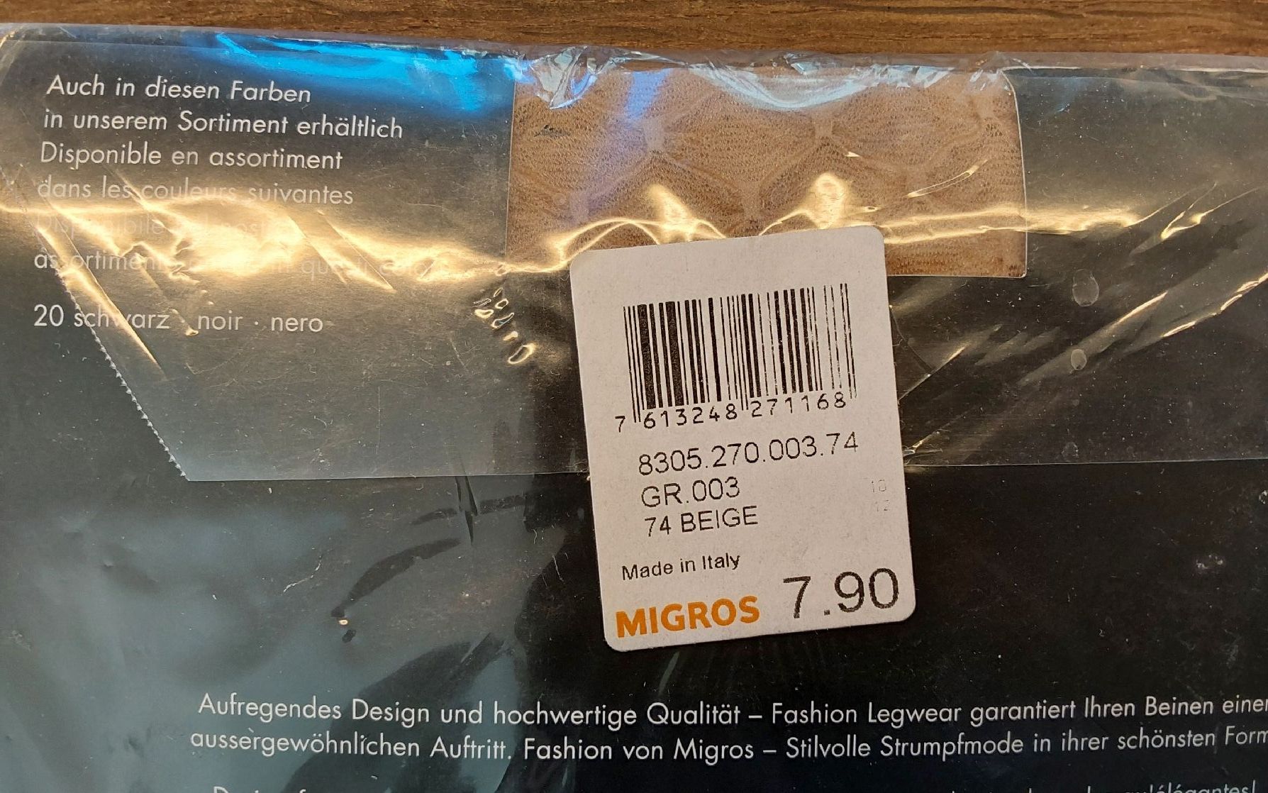Migros Calze & Collant: Strumpfhosen Migos L beige neu – Nuovo e nell'imballaggio originale da Köniz venduto da scopello12 3