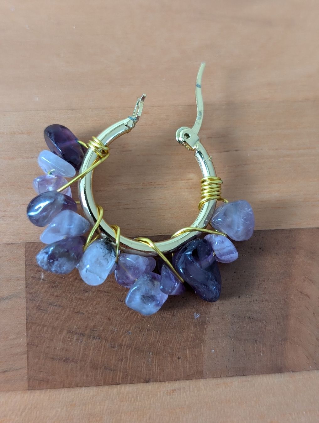 Ohrringe & -stecker: Creolen - Ohrstecken - Ohrenringe mit Amethyst – Gebraucht aus Kriens von Stephanie_50 1