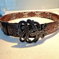Damen Gürtel Leder braun Grösse 80 Made in Italy