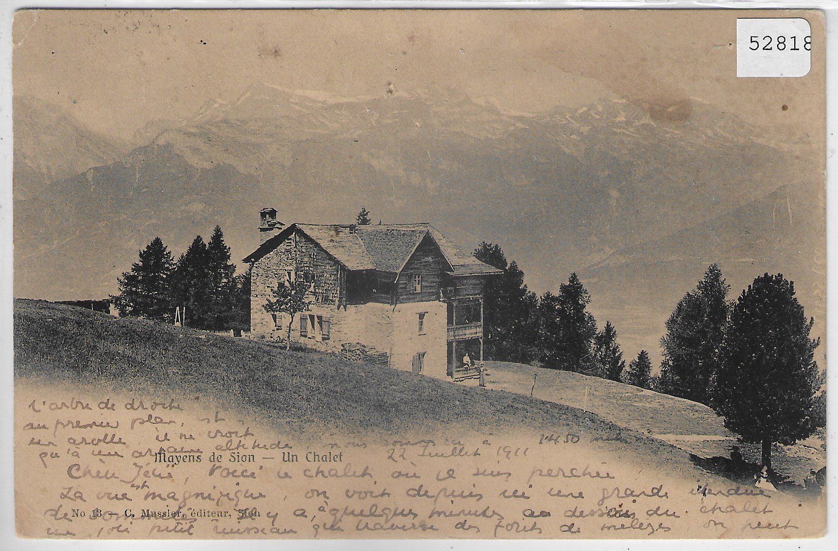Ansichtskarten: Mayens de Sion - Un Chalet – Defekt aus Ettingen von Kartenplanet