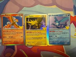 Pokémon 30th Lavados Zapdos Arktos Holo Set EN