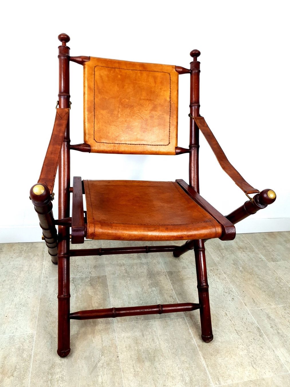 Sessel: Fauteuil safari cuir pliant – Gebraucht aus Grand-Lancy von Pplaton 1