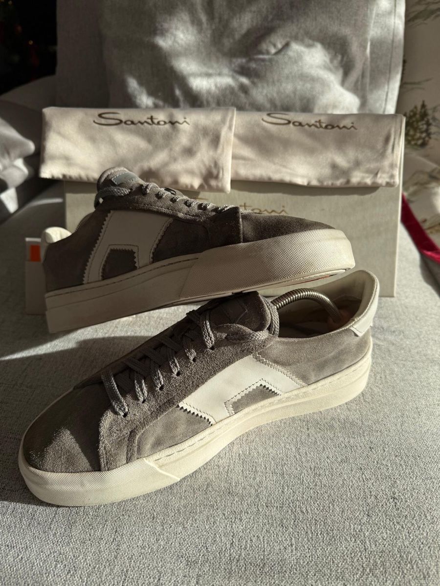 Santoni Herrenschuhe: Santoni Double buckle suede grey sneaker with box and papers – Gebraucht aus Mont-sur-Lausanne von jolieresale 2