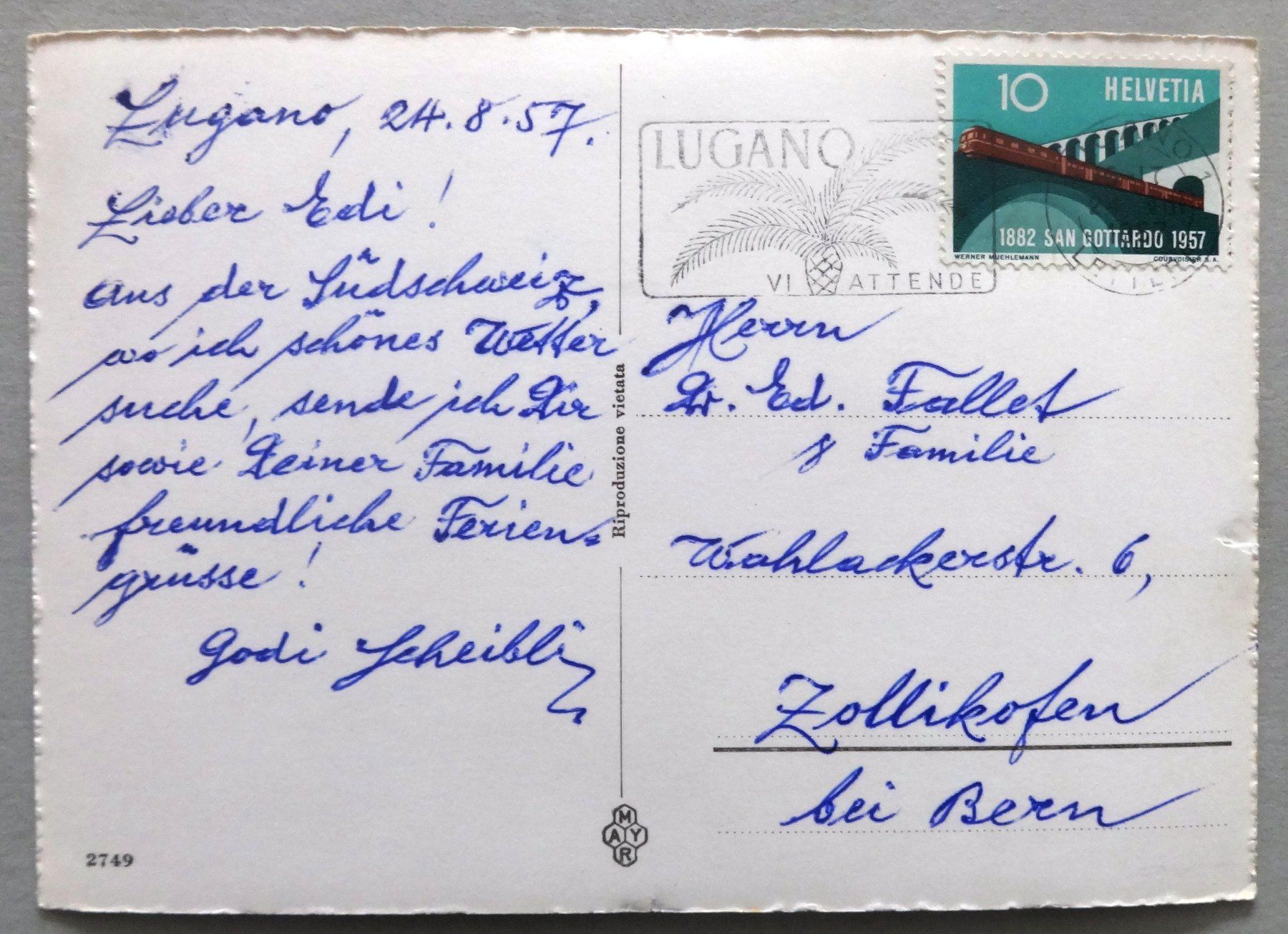 Cartes postales: Lugano – D'occasion à Fétigny par Billy2miny 1