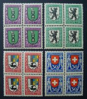 PJ 1925, Viererblöcke J33-J36 postfrisch **