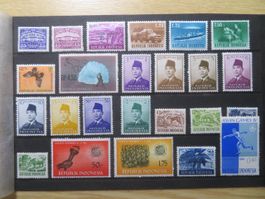 Indonesien Lot ** auf 4 Doppel-Steckkarten alles abgebildet