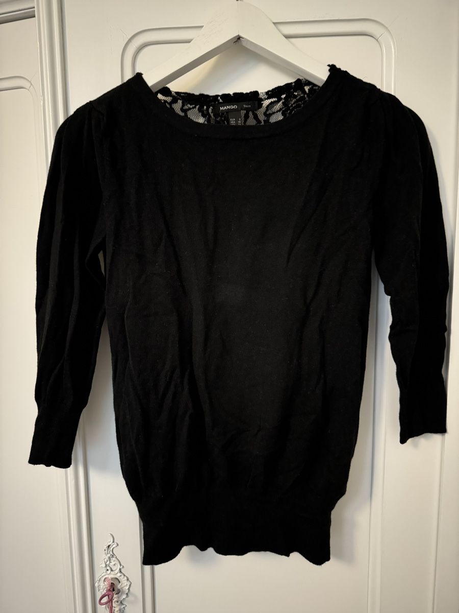 Mango Maglioni & Felpe: Schwarzer Mango Suit Pullover mit Spitzenrücken Gr. S – Usato da Küsnacht ZH venduto da ToddyGinger