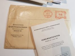 Alte Krankenkassen Dokumente 1952 Grütli Vereins Statuten