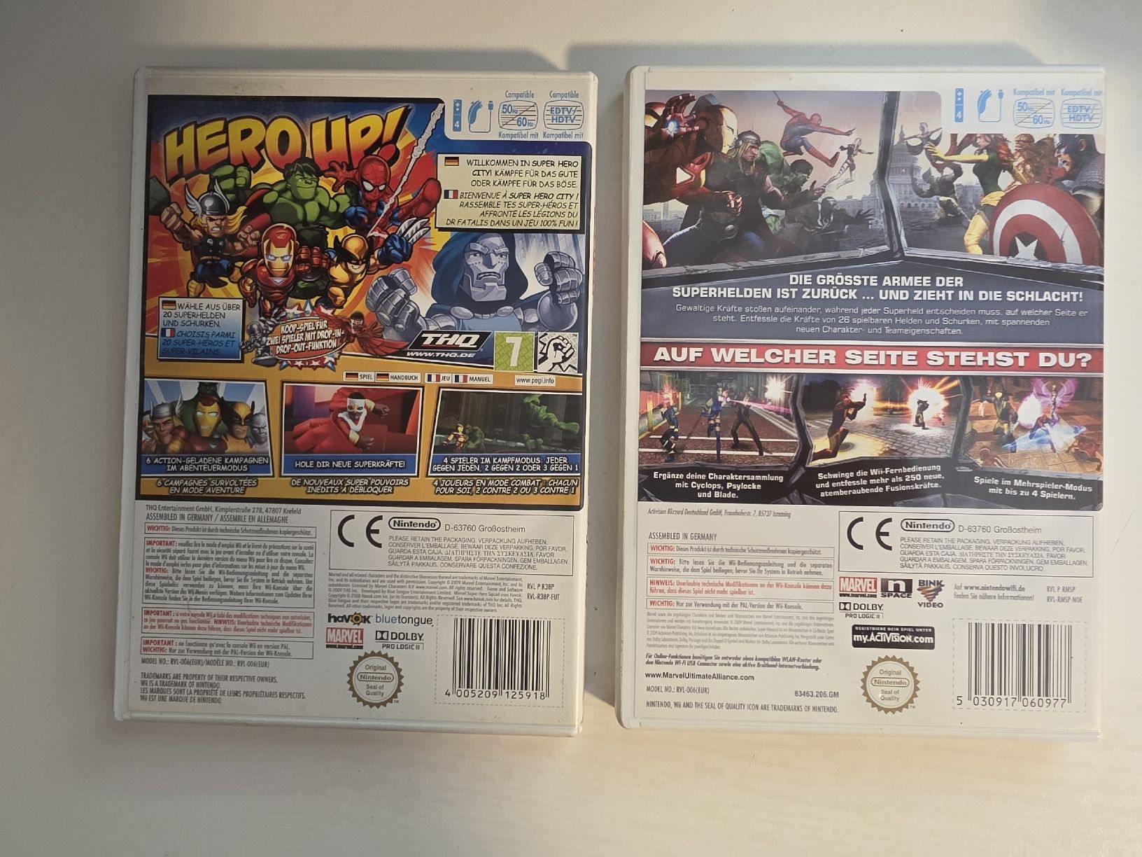 Nintendo Jeux: 2x Marvel Wii: Ultimate Alliance 2 + Super Hero Squad – D'occasion à Tafers par whereyogamesat 1