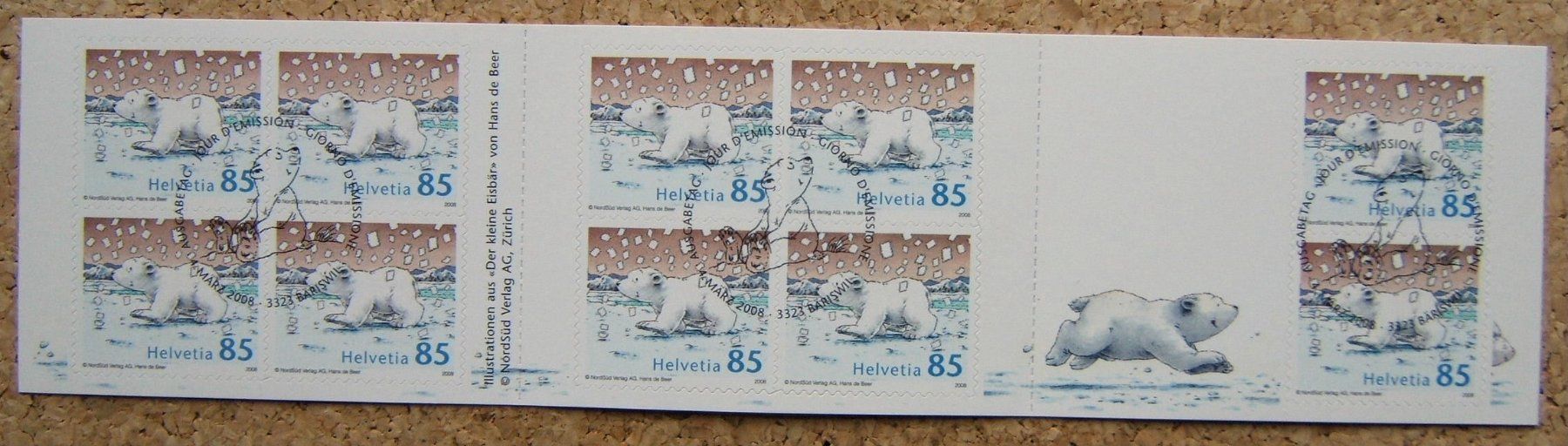 Tutti i francobolli: MARKENHEFTCHEN "DER KLEINE EISBÄR" MIT ET-STEMPEL 2008 – Usato da Brunnen venduto da Nonne04 1