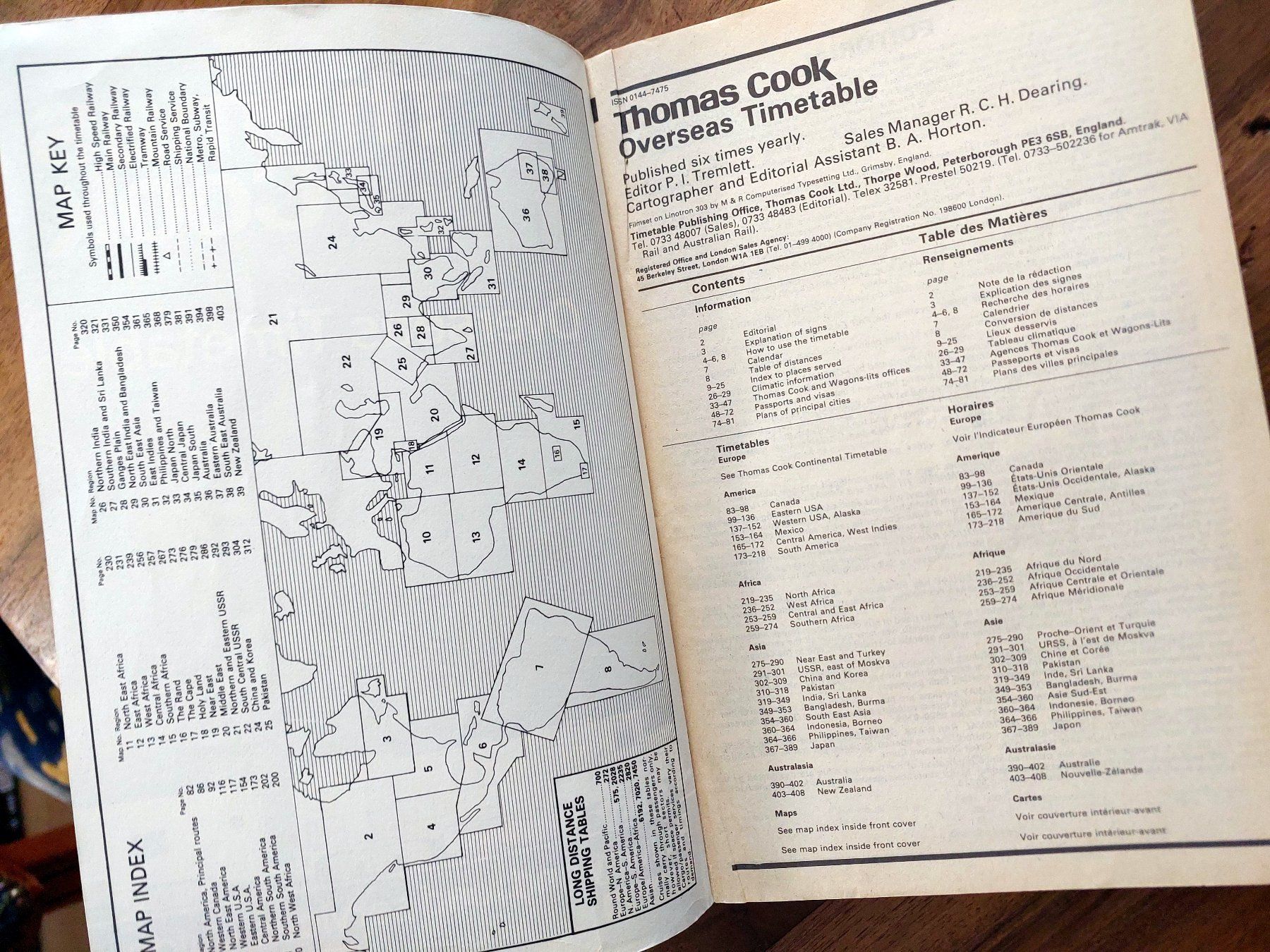 Libri: Thomas Cook Overseas Timetable 1983 – Usato da Schönenwerd venduto da Steidi 1