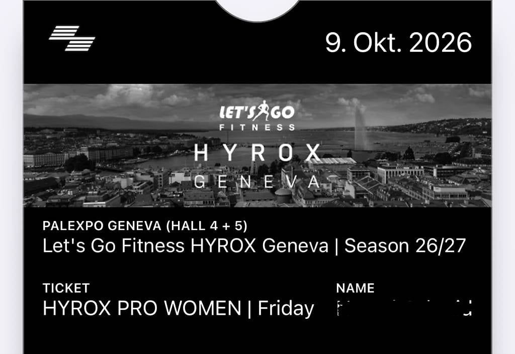 Biglietti: Hyrox Womans Pro Genf 2026 – Usato da Zürich venduto da noe_tj9j