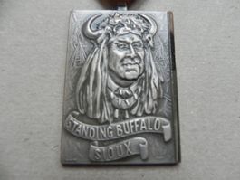 Medaille Indianer Häuptling Standing Buffalo 1986 / 70 Gramm
