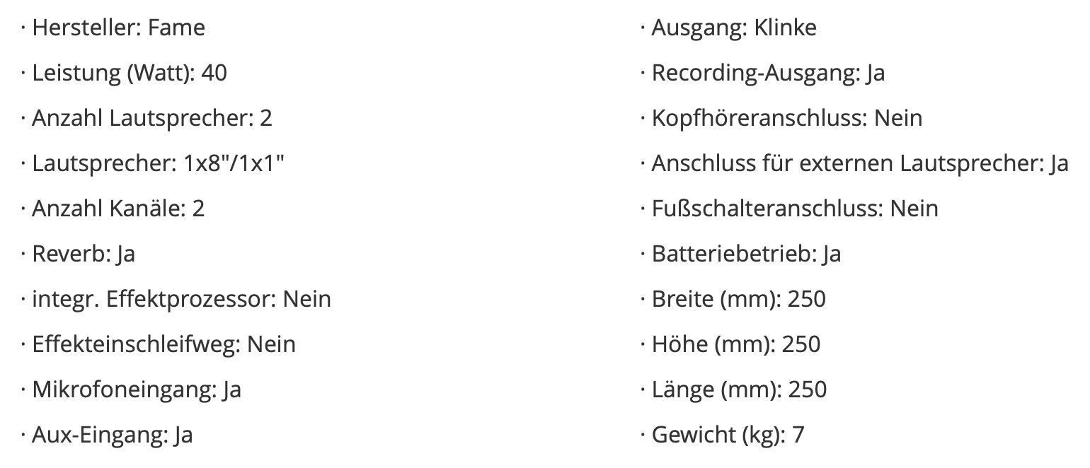 Verstärker: Fame AG-40 Akustikverstärker – Gebraucht aus Degersheim von felen67 2