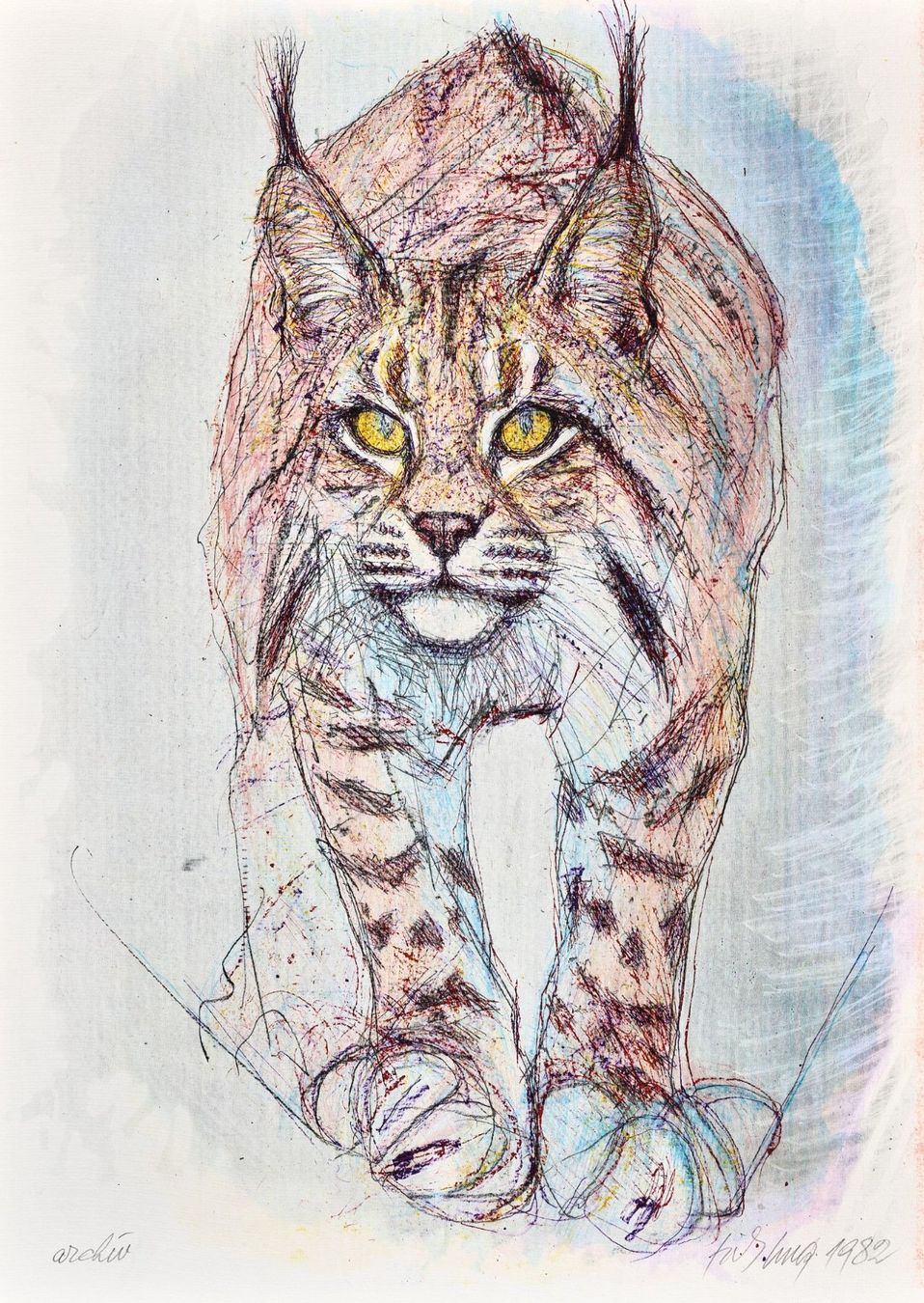 Grafica & Litografie: Fritz Hug Lithografie "Luchs" – Nuovo (secondo la descrizione) da Zürich venduto da CPH56