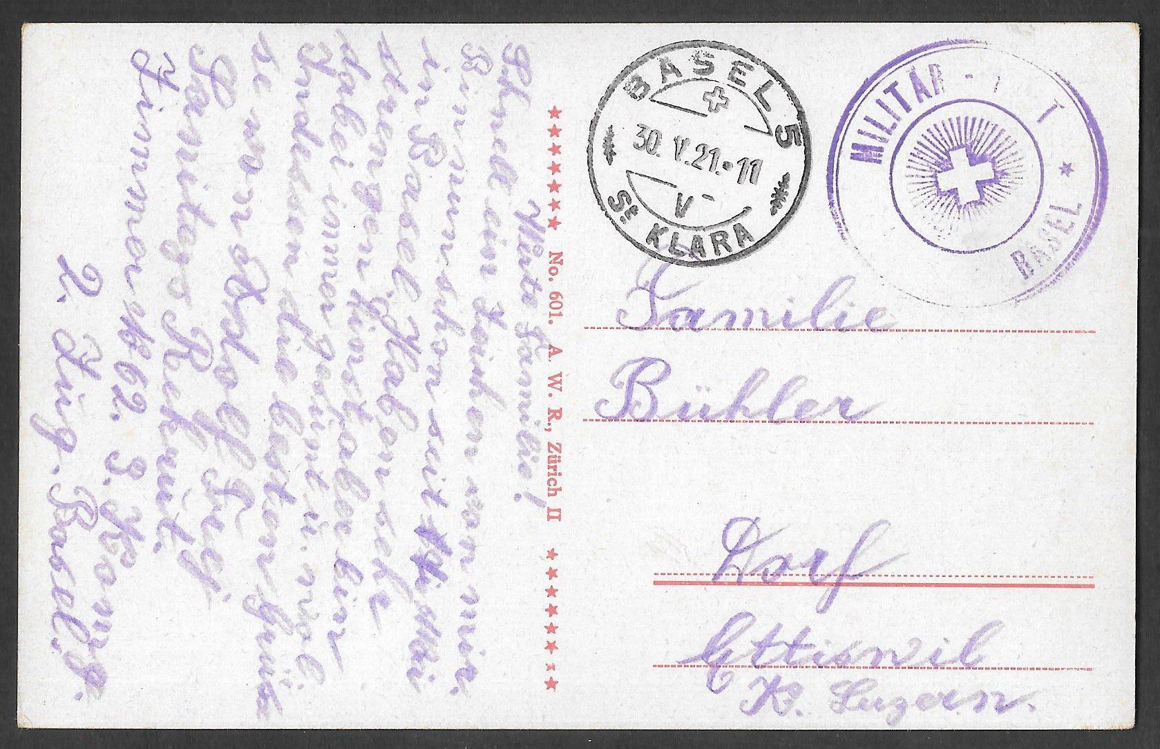 Ansichtskarten: Basel Kaserne mit Militärpost-Stempel – Gebraucht aus Olten von clotaldi 1