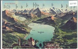 Thunersee - Thun - Panorama - Litho