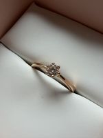 Ring 750/18 K Rotgold mit Diamant