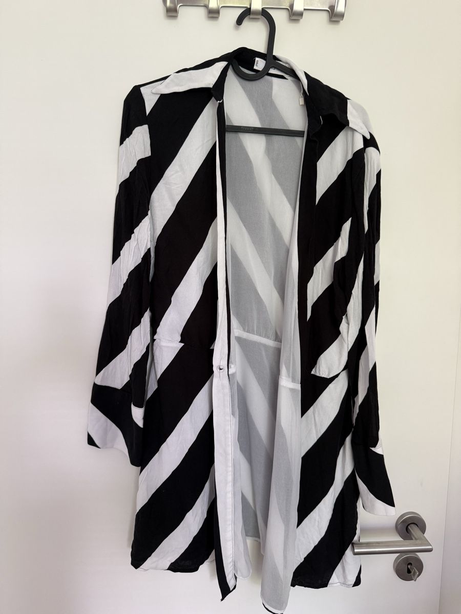 Mango Vestiti: Chemise longue Mango rayures noir blanc taille S – Nuovo (secondo la descrizione) da Genève venduto da acr_88hl