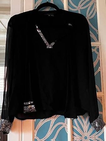 Transparente Bluse mit Pailletten von Zara