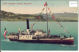 Bodensee - Dampfer "König Karl" - Litho